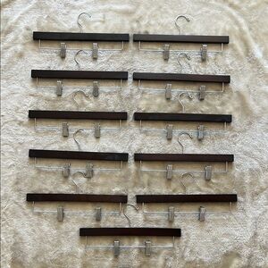 Elegant Brown and Silver Hangers Set of 11